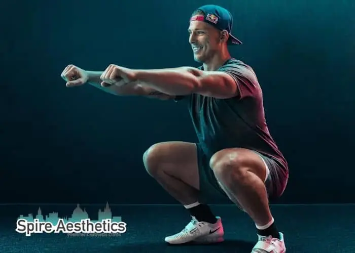 Image of man build leg muscle Lancashire through exercise