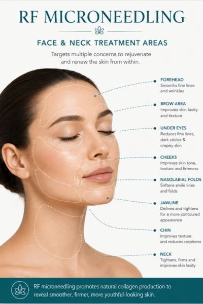 Image of where you can have RF Micorneedling Skin tightening Lancashire on the face