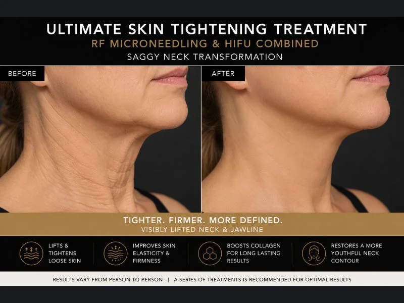 before and after Ultimate skin tightening treatment Lancashire